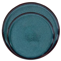 Assiette plate en grès bleu d27cm - Volga