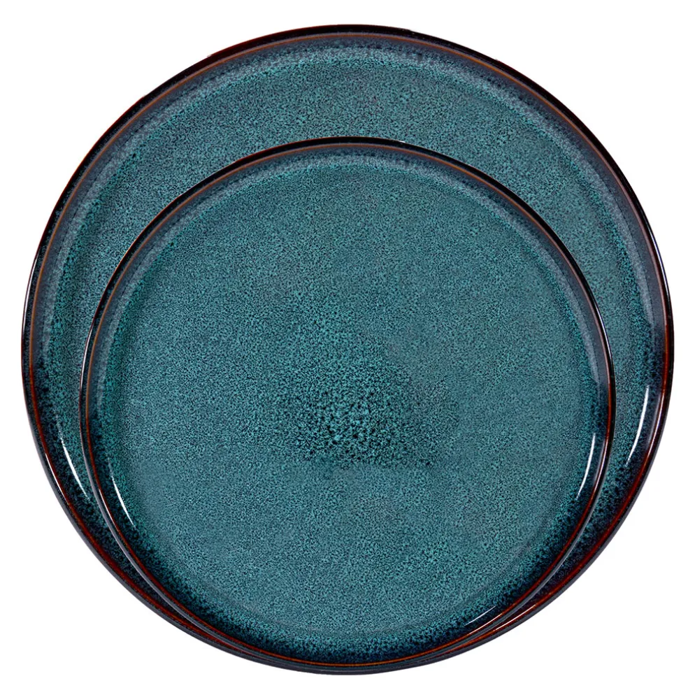 Assiette plate en grès bleu d27cm - Volga