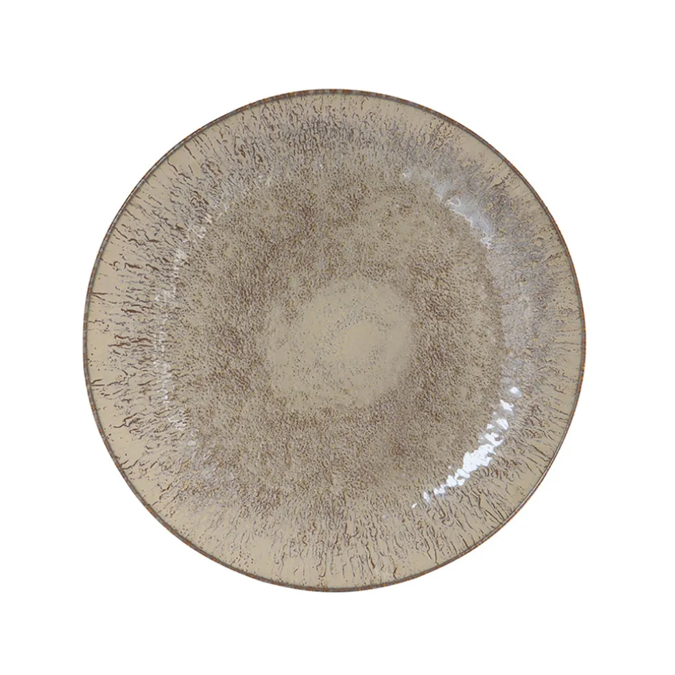 Assiette plate en grès brun d27cm - Akaris