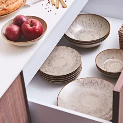 Assiette plate en grès brun d27cm - Akaris