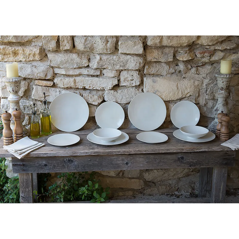 Assiette plate en grès crème d27cm - Vesuvio