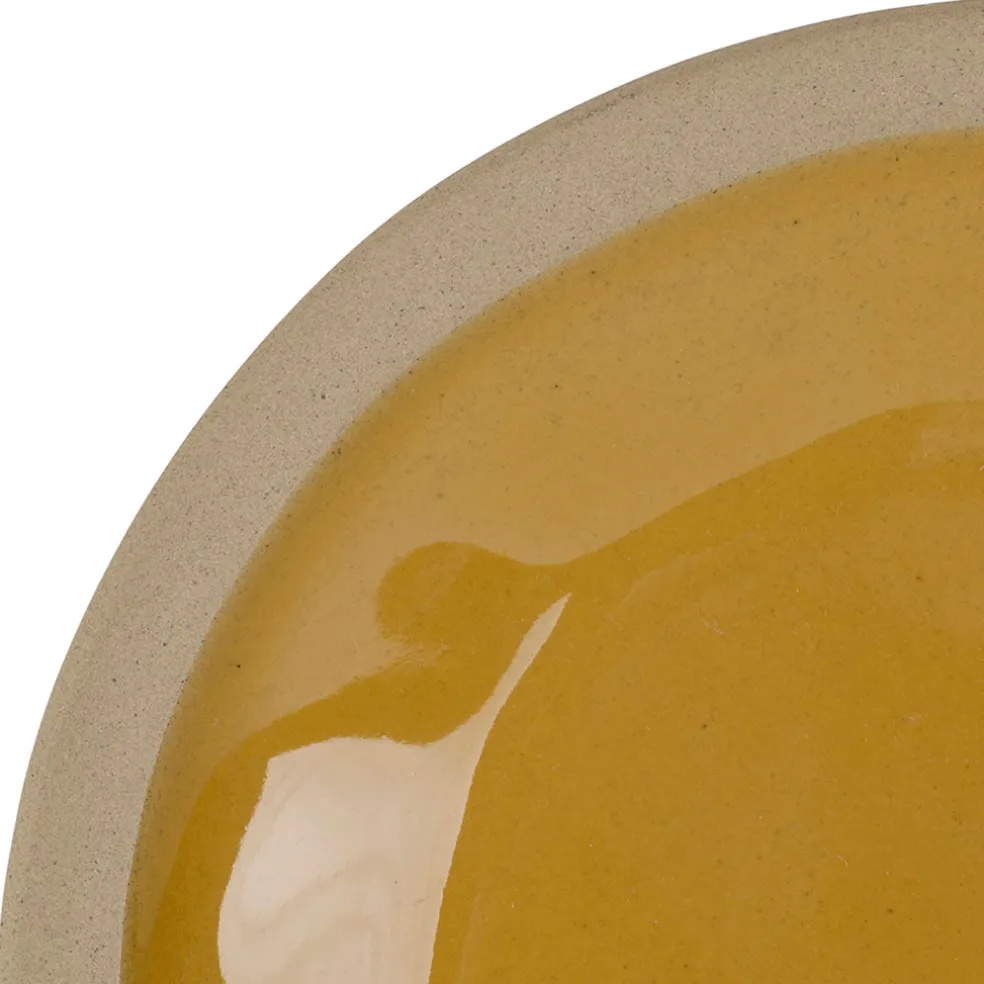 Assiette plate en grès curry d28cm - Jade