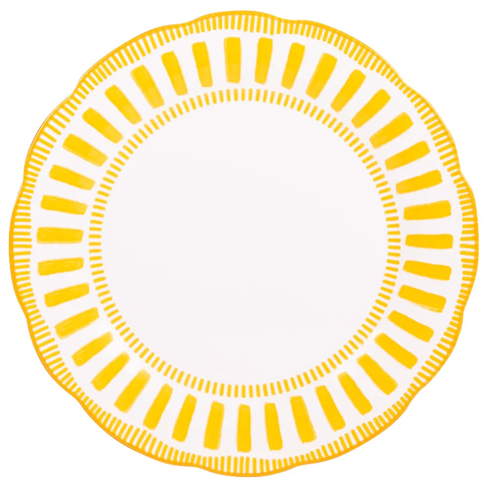 Assiette plate en porcelaine jaune d27cm - Napoli