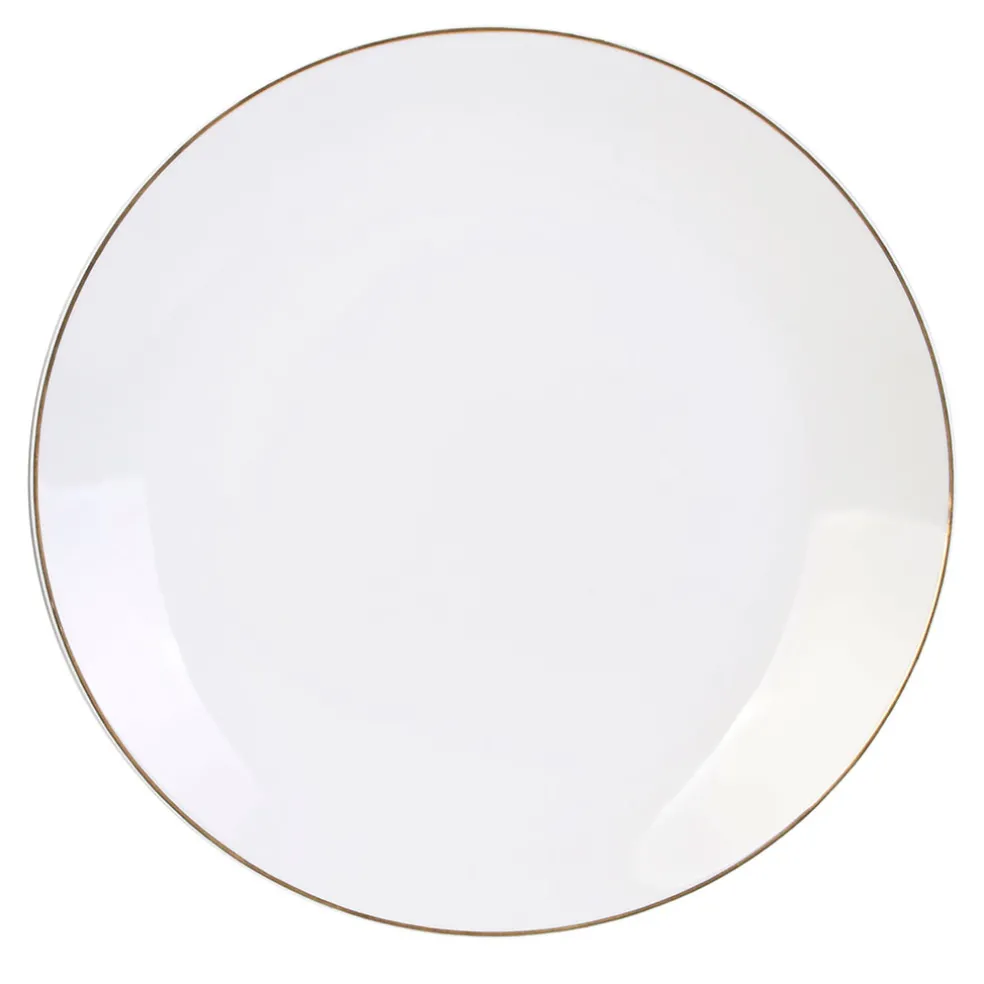 Assiette plate en porcelaine lisere doré d26cm