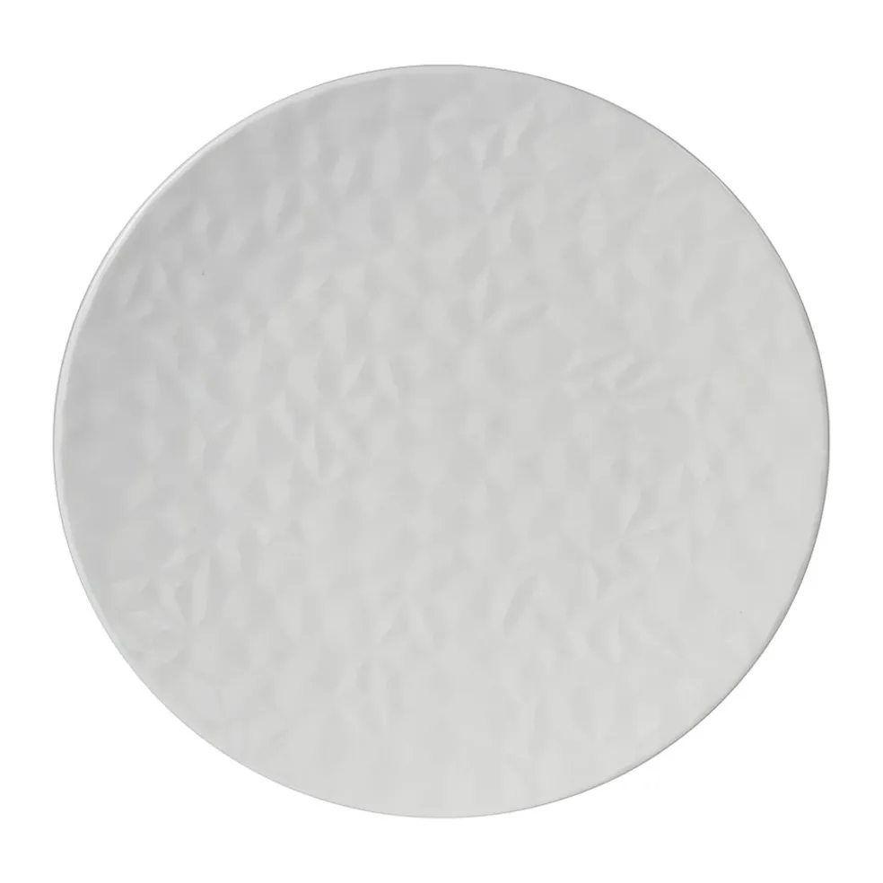 Assiette plate en porcelaine blanche d27cm - Oasis