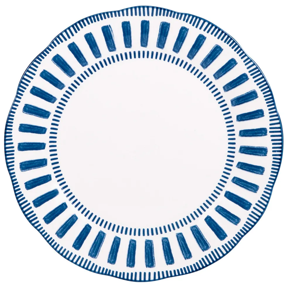 Assiette plate en porcelaine bleu d27cm - Napoli