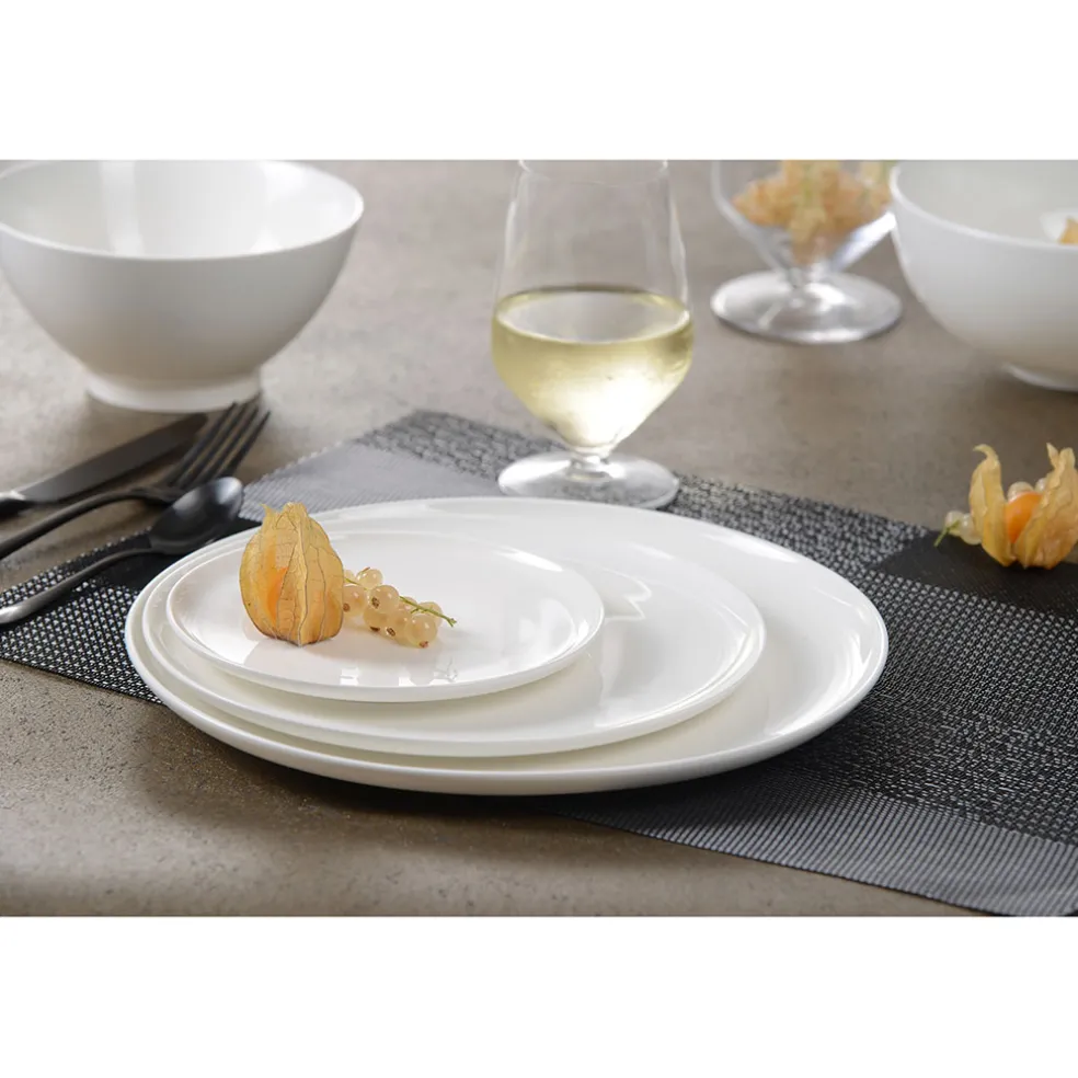 Assiette plate en porcelaine blanc d26.5cm - selena