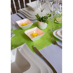 Assiette plate 25.5x25.5cm melody blanc