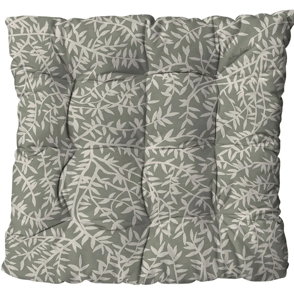 Assise extérieure matelassée en coton vert 46x46cm - Cueillette