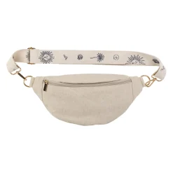 Banane en lin et coton écru et bleu avec bandoulière amovible - Bananez