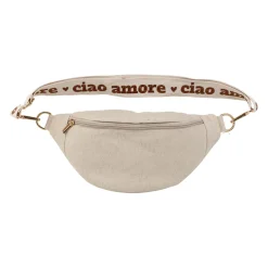 Banane en lin et coton écru et terracotta avec bandoulière amovible - Bananez