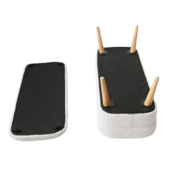 Banc coffre bouclette blanc - Eleonor