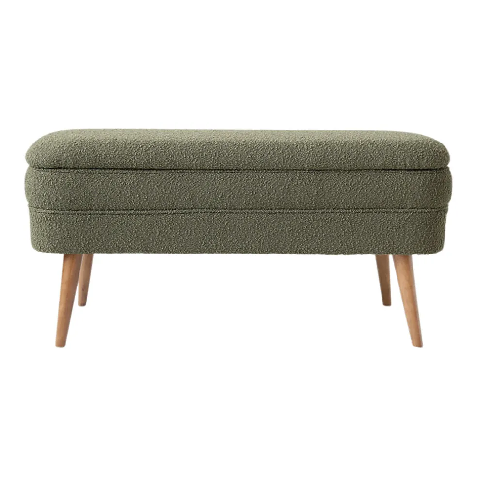 Banc coffre bouclette vert - Eleonor