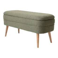 Banc coffre bouclette vert - Eleonor
