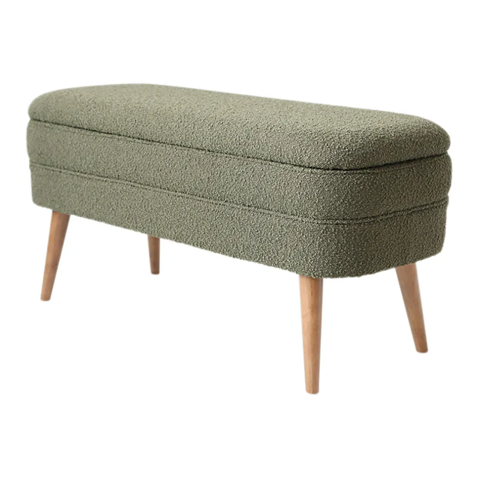 Banc coffre bouclette vert - Eleonor
