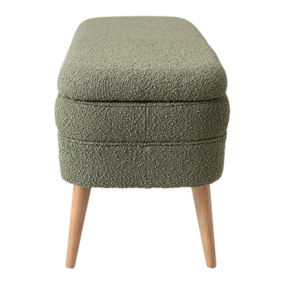 Banc coffre bouclette vert - Eleonor