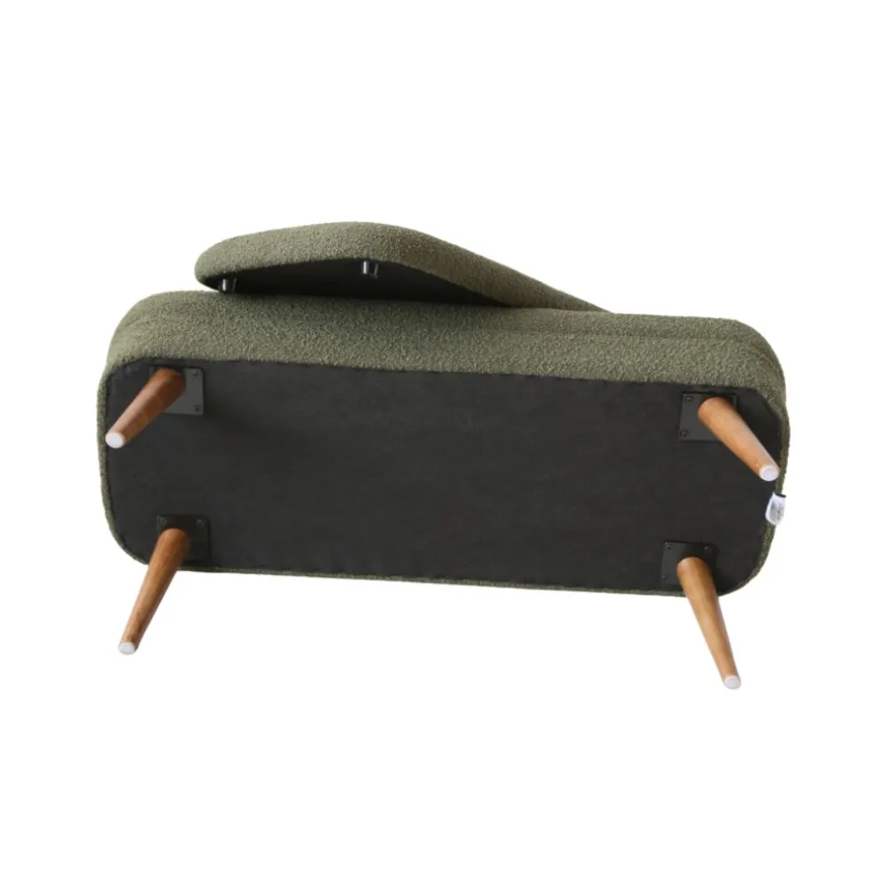 Banc coffre bouclette vert - Eleonor