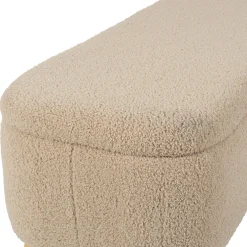 Banc coffre en bouclette sable - Claudine