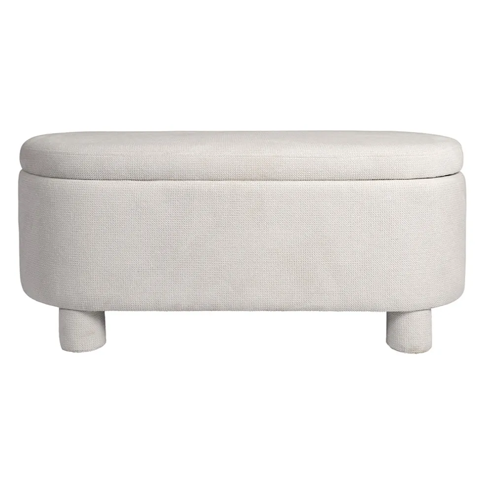 Banc coffre en tissu écru - Tessia