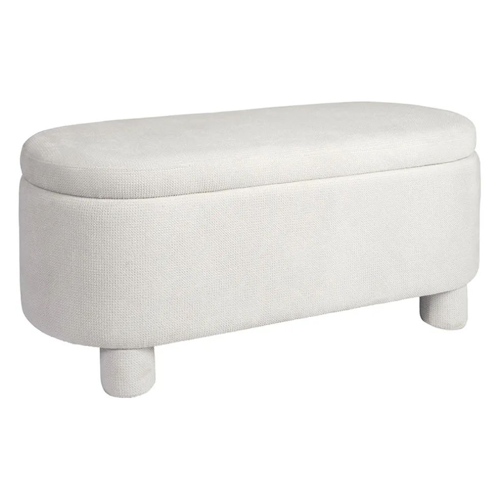 Banc coffre en tissu écru - Tessia