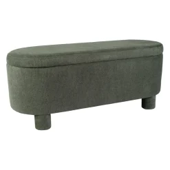 Banc coffre en tissu vert - Tessia