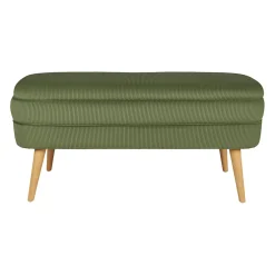 Banc coffre en velours côtelé kaki - Eleonor