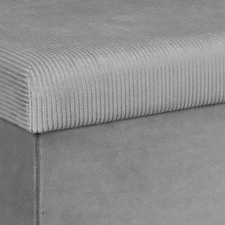 Banc coffre pliable en velours côtelé gris - Julia