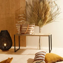 Banc en jute naturel et fer noir - madeira