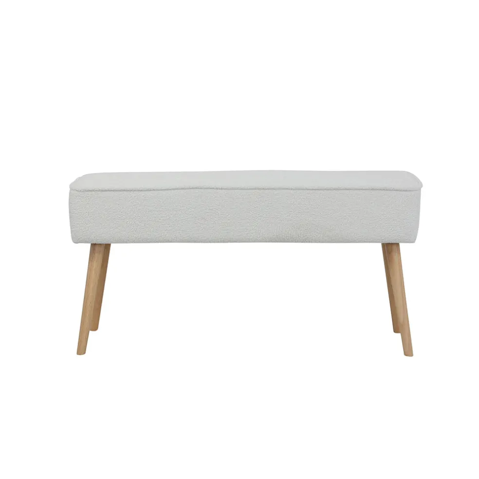 Banc en tissu bouclette ecru - Popy