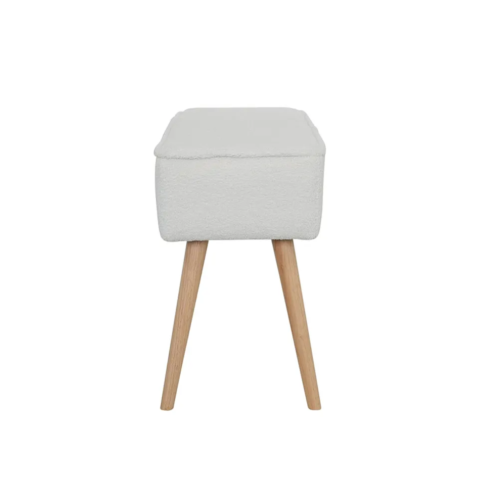 Banc en tissu bouclette ecru - Popy