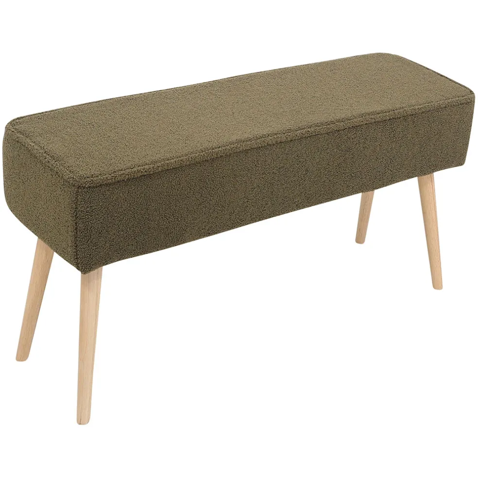 Banc en tissu bouclette kaki - Popy