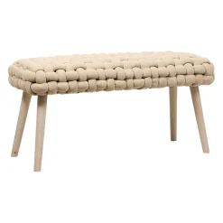 Banc naturel en tissu et pin - Element