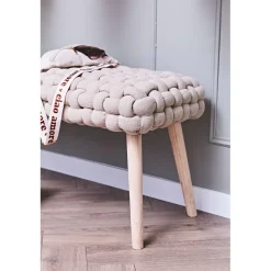 Banc naturel en tissu et pin - Element