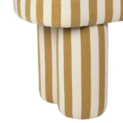 Banc rayé en coton camel et bois d'hévéa - Belly