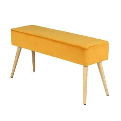 Banc scandinave velours moutarde - Popy