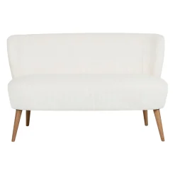 Banquette 2 places en velours côtelé écru - Eleonor