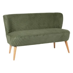 Banquette 2 places en velours côtelé kaki - Eleonor