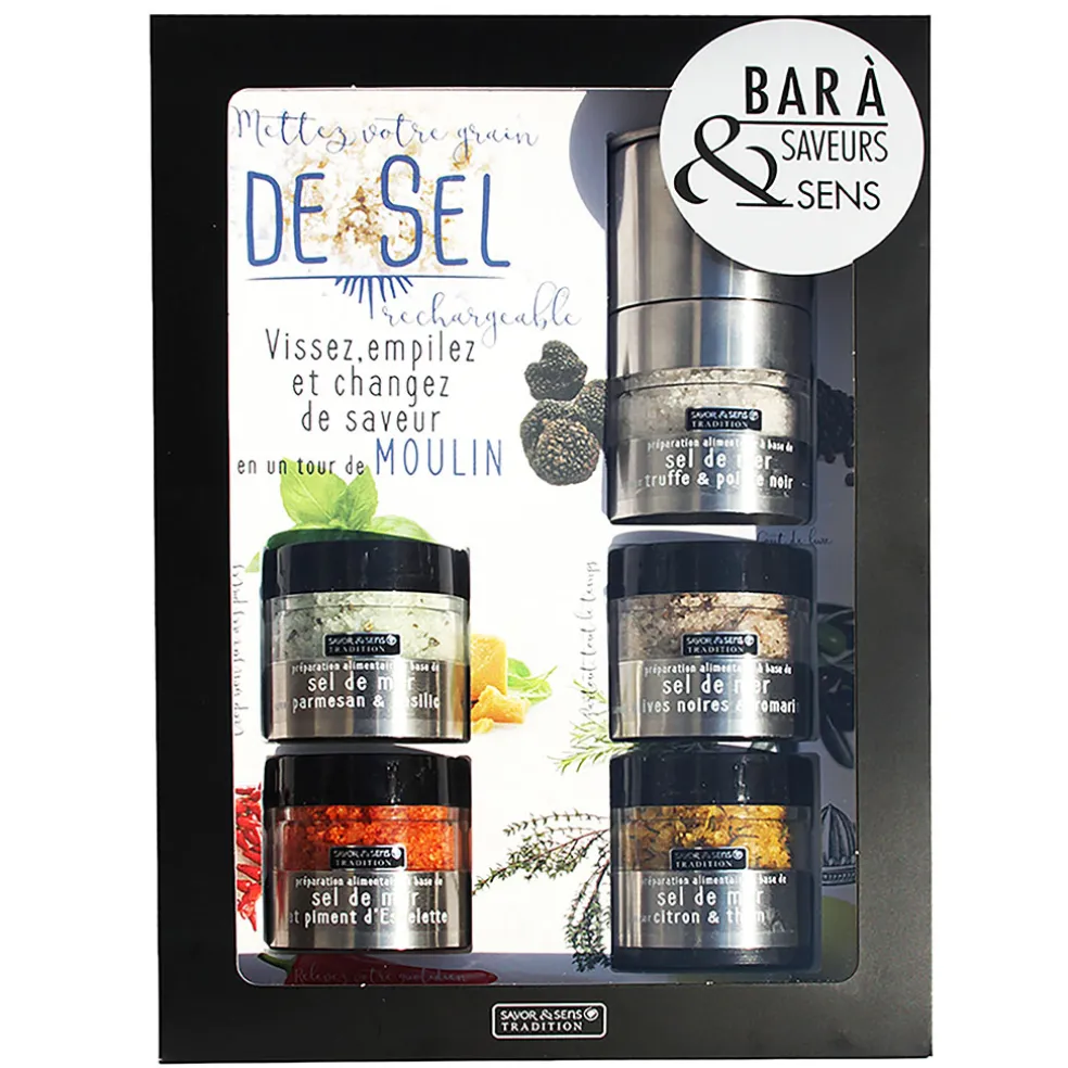 Bar à sels avec moulin intégré