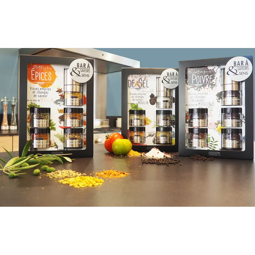 Bar à sels avec moulin intégré