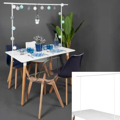 Barre decorative de table ajustable blanc