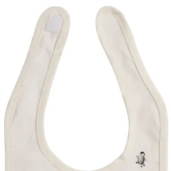 Bavoir en coton écru et gris - Banquise