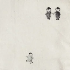 Bavoir en coton écru et gris - Banquise