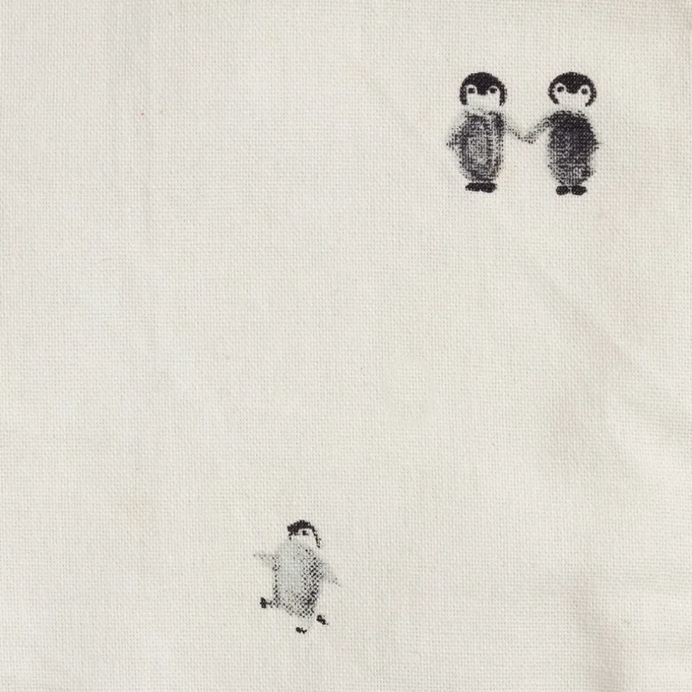 Bavoir en coton écru et gris - Banquise