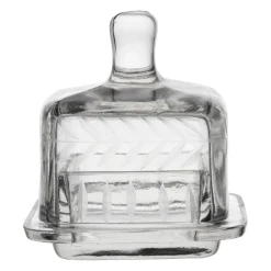 Beurrier carré en verre transparent 8x8cm - Azelie