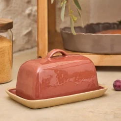 Beurrier en grès tomette - Jade