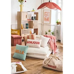 Bibliotheque en bois naturel h140cm - Kara