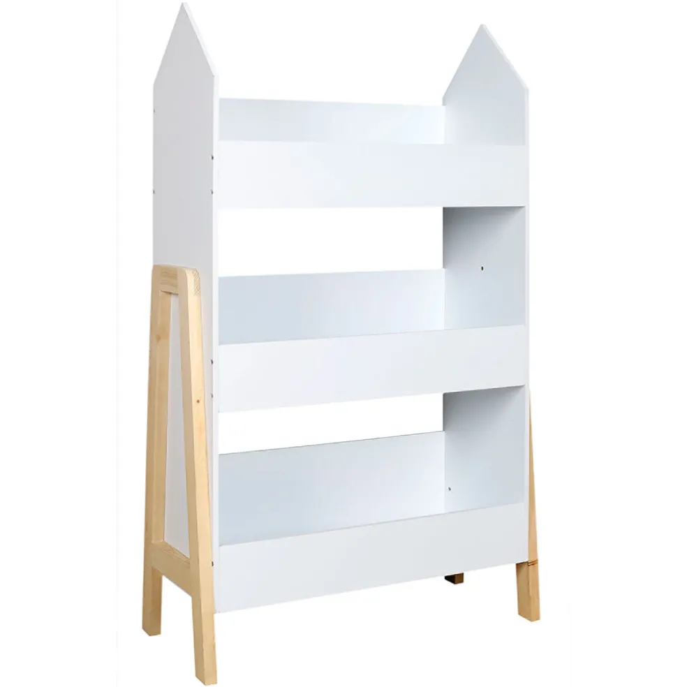 Bibliotheque gabriel blanc en pin