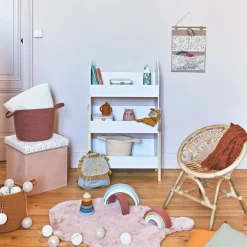 Bibliotheque gabriel blanc en pin