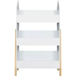 Bibliotheque gabriel blanc en pin