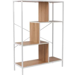 Bibliothèque en fer blanc et bois h113cm - edison